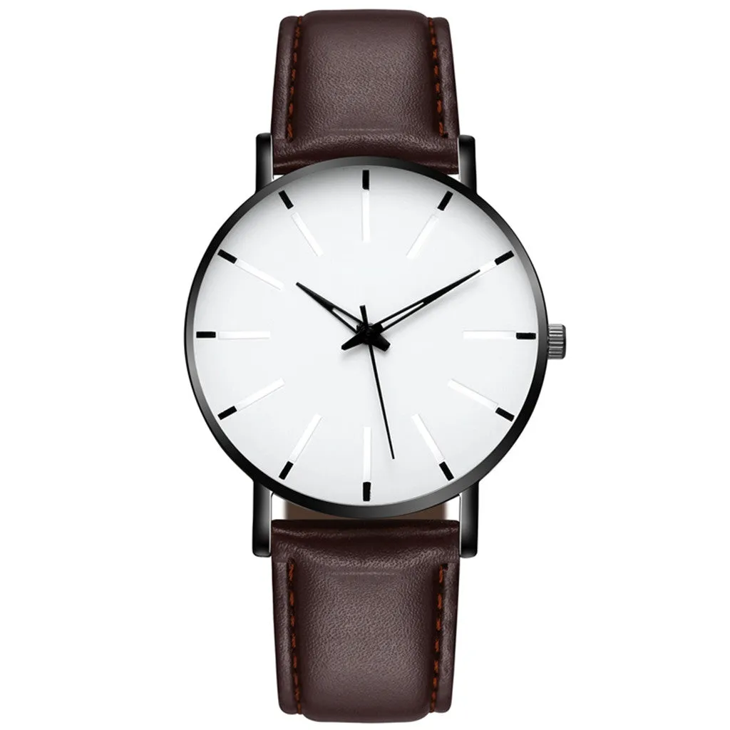 2021 Minimalist Men Business Stainless Steel Ultra Thin Watch