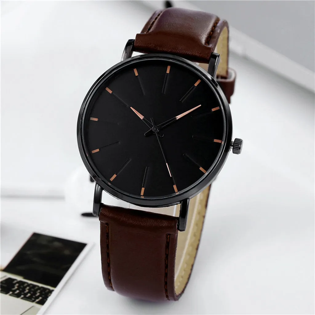 2021 Minimalist Men Business Stainless Steel Ultra Thin Watch