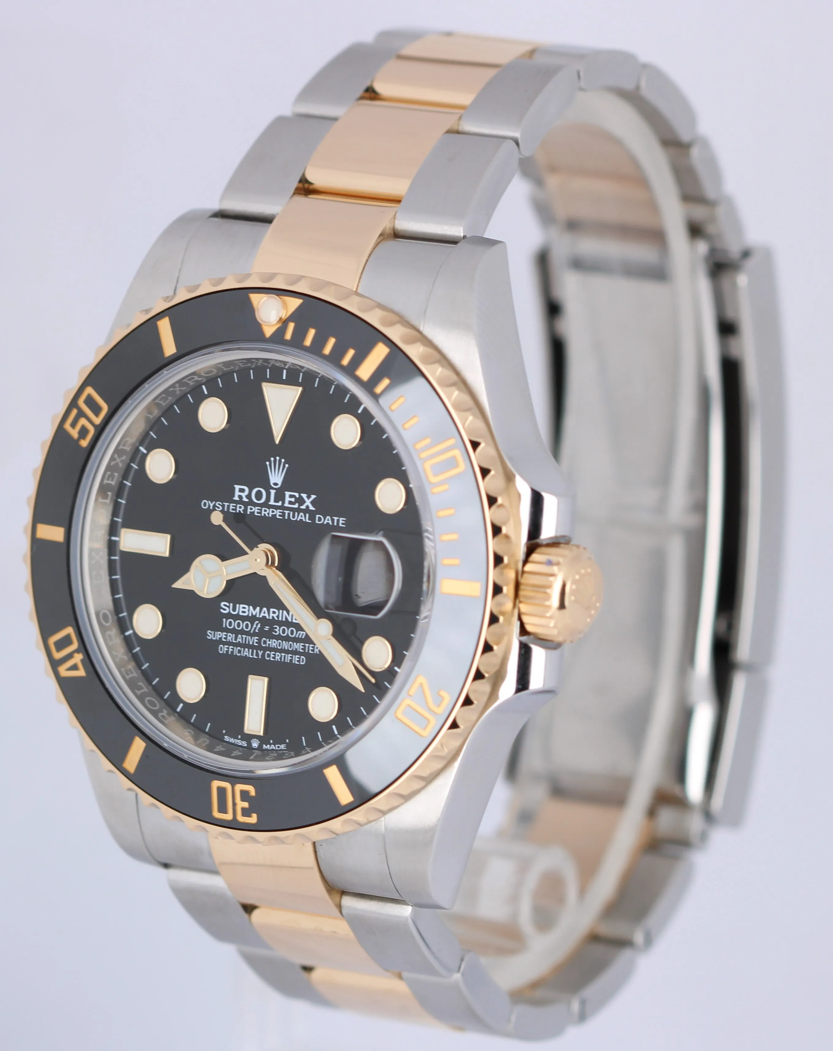 2021 MINT Rolex Submariner 41mm Ceramic Two-Tone Gold Black Watch 126613 LN