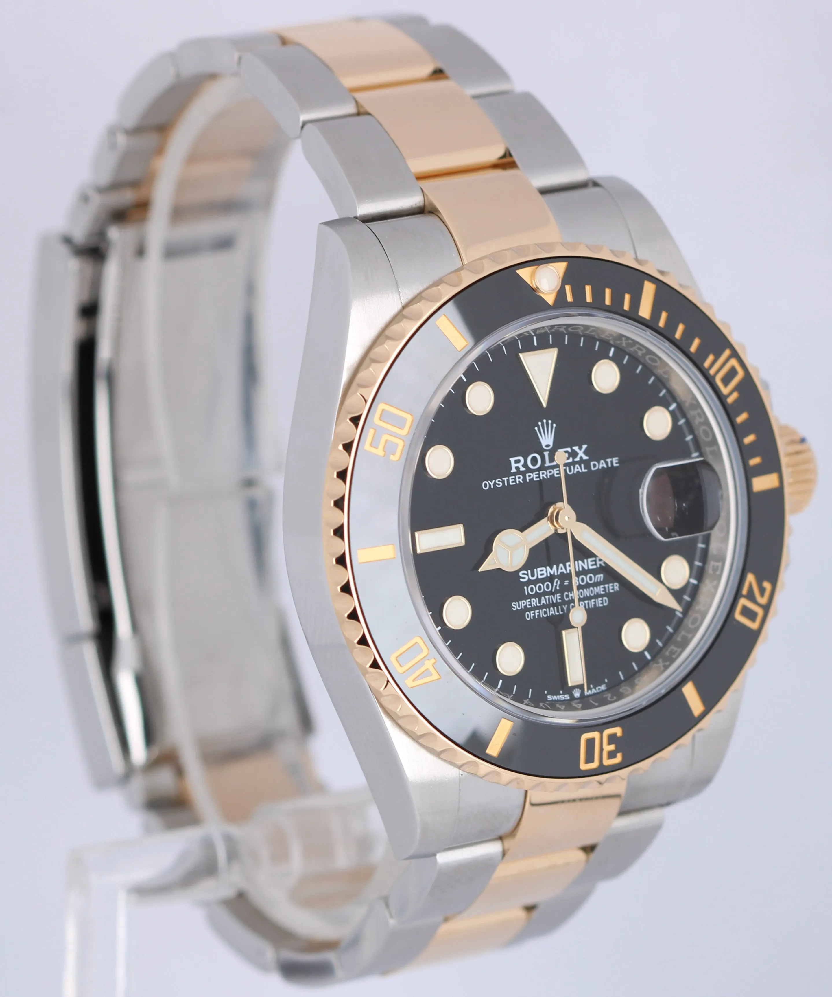 2021 MINT Rolex Submariner 41mm Ceramic Two-Tone Gold Black Watch 126613 LN
