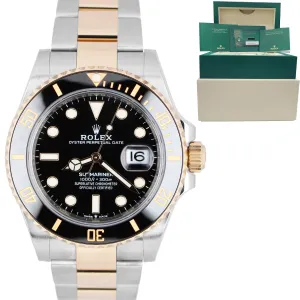 2021 MINT Rolex Submariner 41mm Ceramic Two-Tone Gold Black Watch 126613 LN