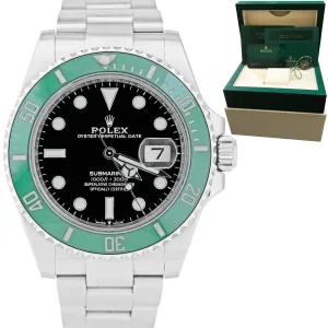 2021 Rolex Submariner 41mm Date GREEN KERMIT Stainless Ceramic Watch 126610 LV