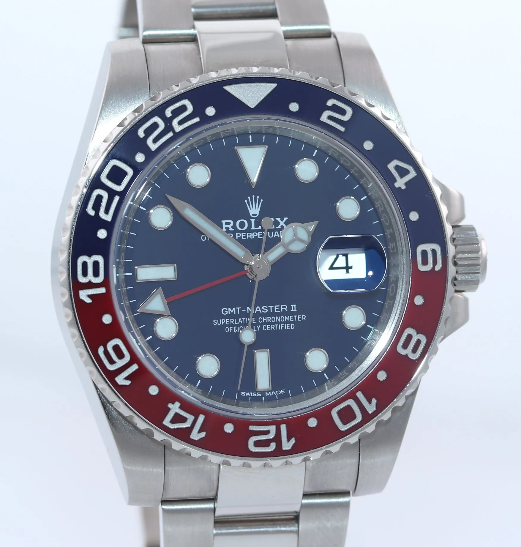 2021 RSC PAPERS Rolex GMT-Master II Pepsi 18K White Gold Blue 116719BLRO Watch