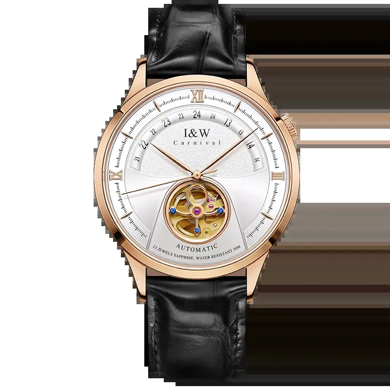 2022 Fashion Tourbillon Mechanical Watch Men Switzerland  MIYOTA Watch Automatic Sapphire Glass Waterproof Italy Cowhide Band