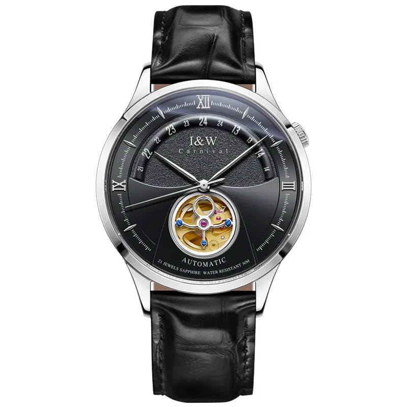 2022 Fashion Tourbillon Mechanical Watch Men Switzerland  MIYOTA Watch Automatic Sapphire Glass Waterproof Italy Cowhide Band
