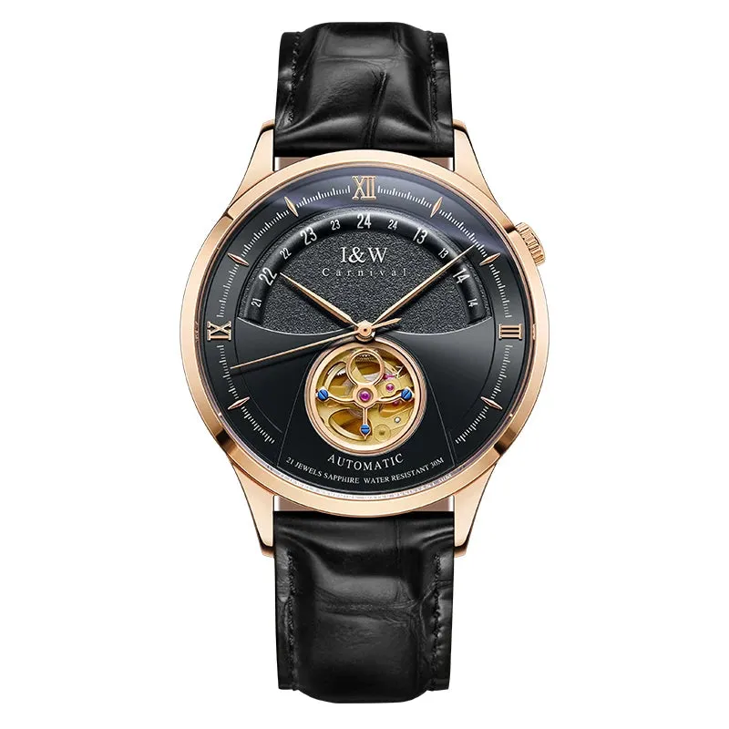 2022 Fashion Tourbillon Mechanical Watch Men Switzerland  MIYOTA Watch Automatic Sapphire Glass Waterproof Italy Cowhide Band