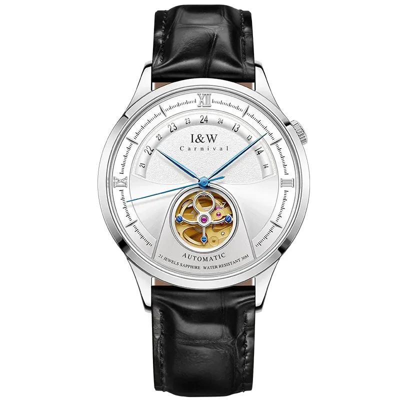 2022 Fashion Tourbillon Mechanical Watch Men Switzerland  MIYOTA Watch Automatic Sapphire Glass Waterproof Italy Cowhide Band
