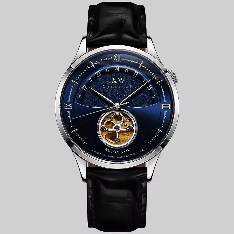 2022 Fashion Tourbillon Mechanical Watch Men Switzerland  MIYOTA Watch Automatic Sapphire Glass Waterproof Italy Cowhide Band