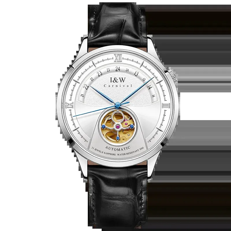 2022 Fashion Tourbillon Mechanical Watch Men Switzerland  MIYOTA Watch Automatic Sapphire Glass Waterproof Italy Cowhide Band
