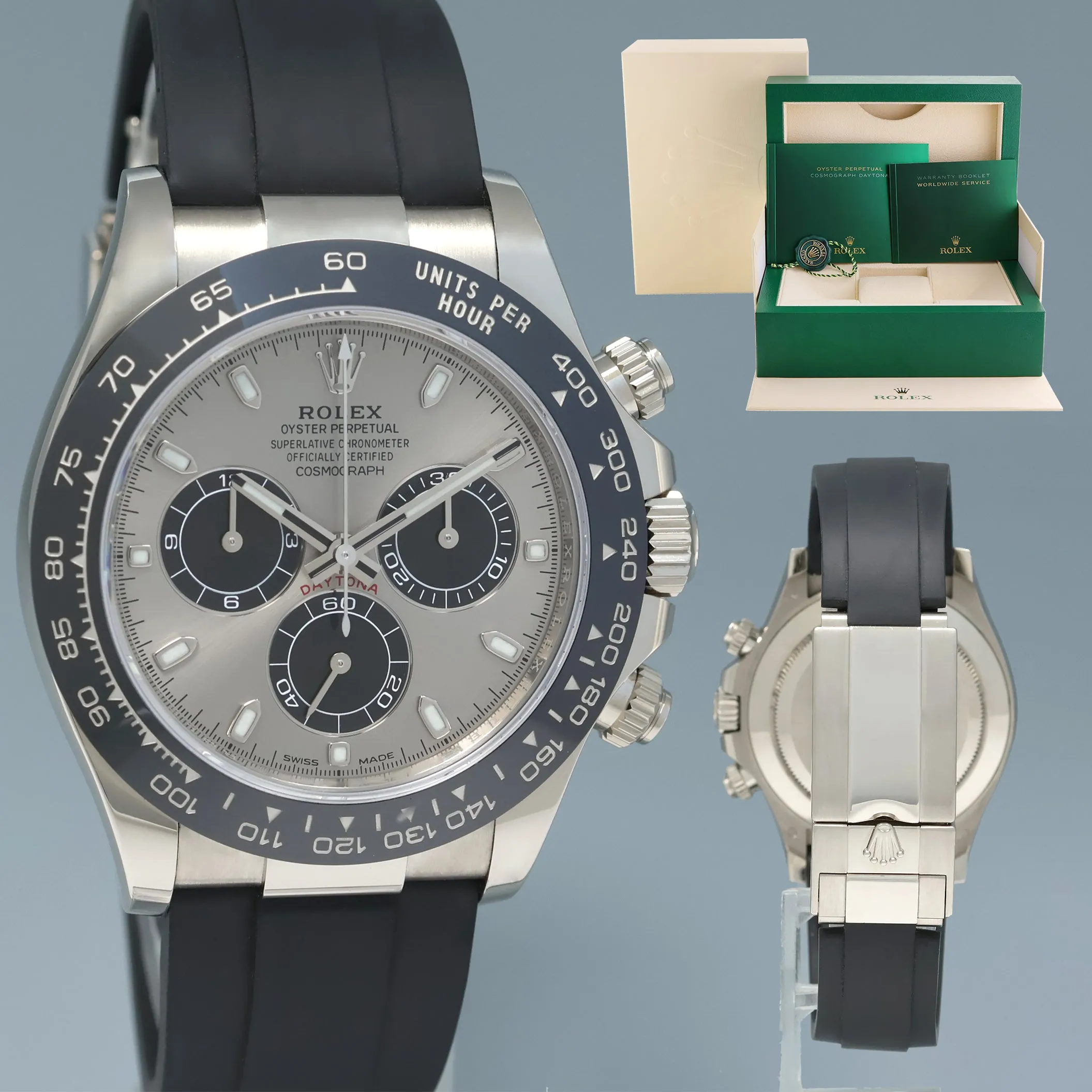 2022 MINT Rolex Daytona Ghost White Gold 116519LN Ceramic Silver Panda Watch Box