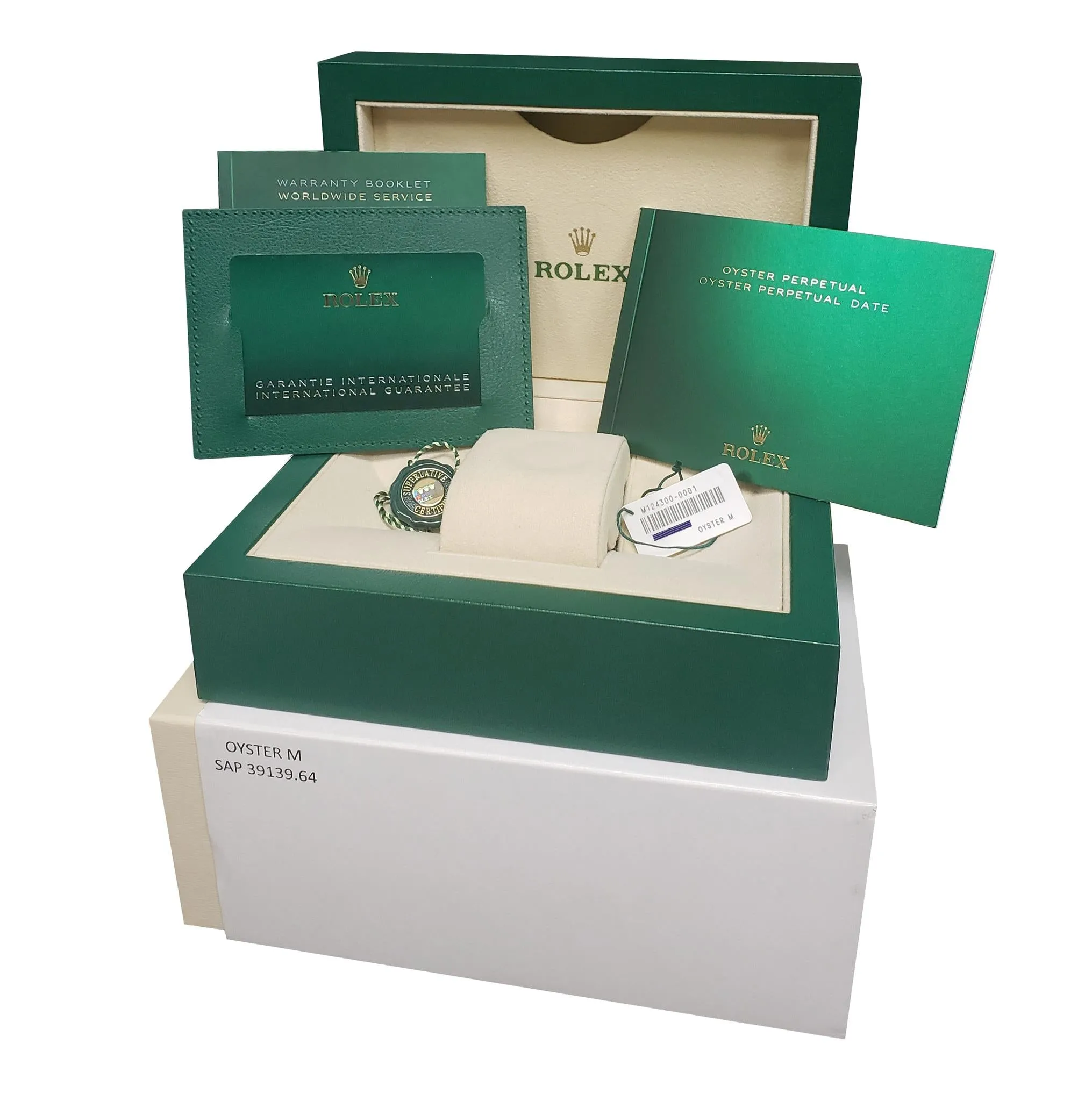 2022 PAPERS Rolex Oyster Perpetual SILVER GOLD Stainless 41mm Watch 124300 B P