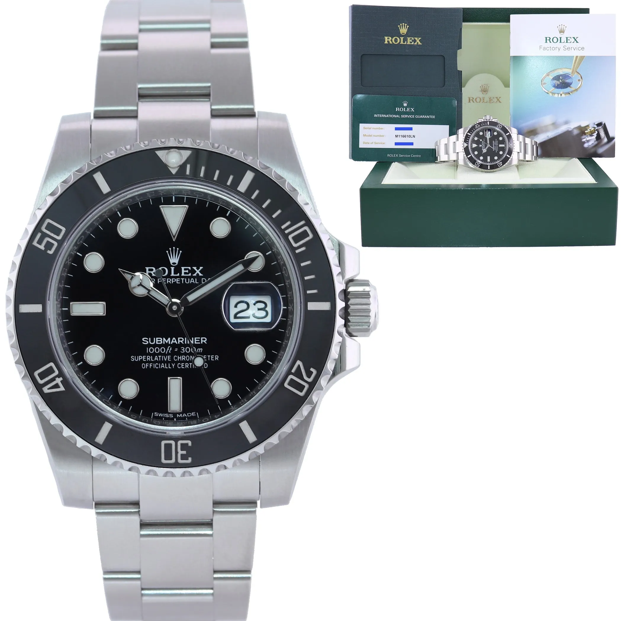 2022 RSC Rolex Submariner Date 116610 Steel Black Ceramic Bezel 40mm Watch Box