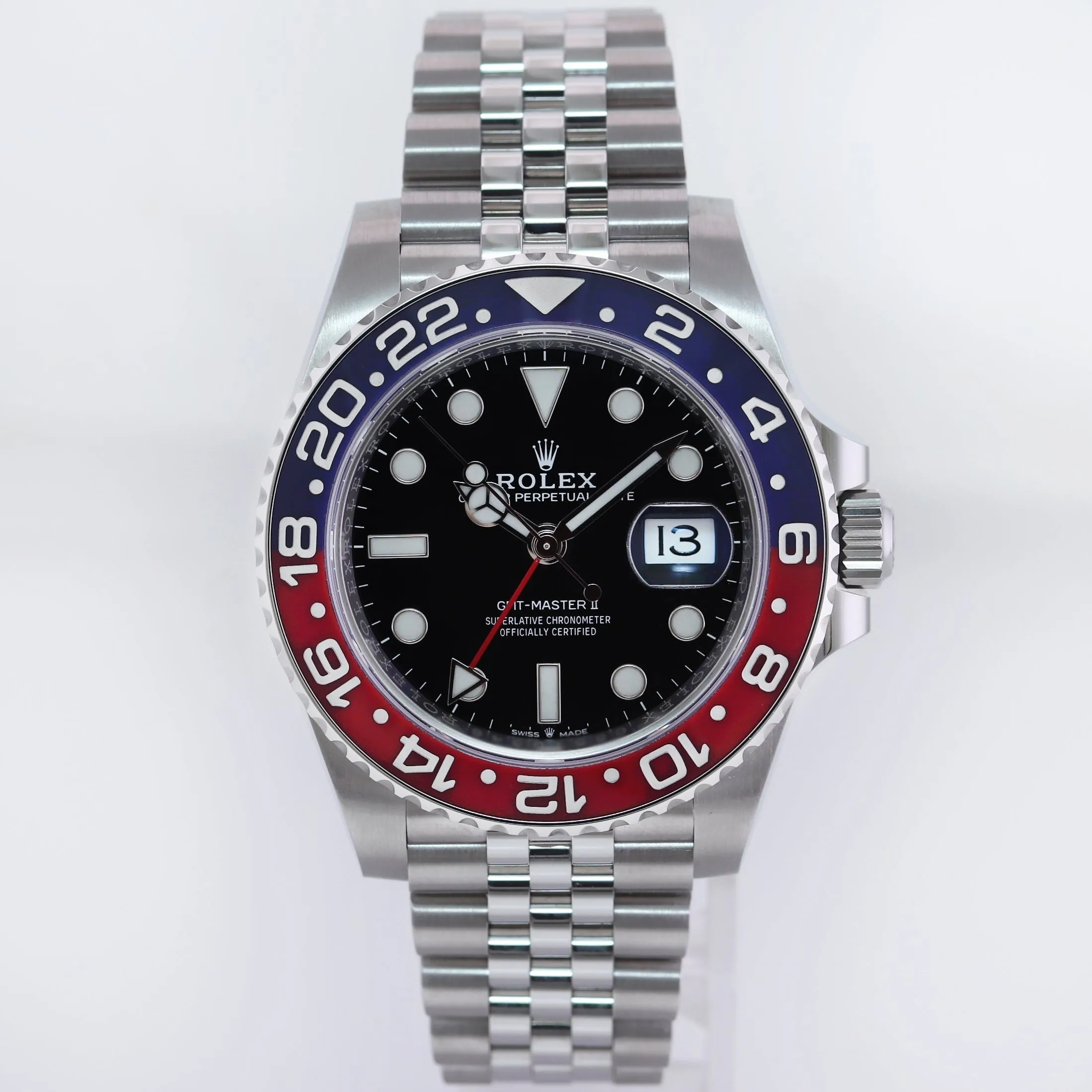 2023 MINT Rolex GMT Master PEPSI Red Blue Jubilee Ceramic 126710 Watch Box