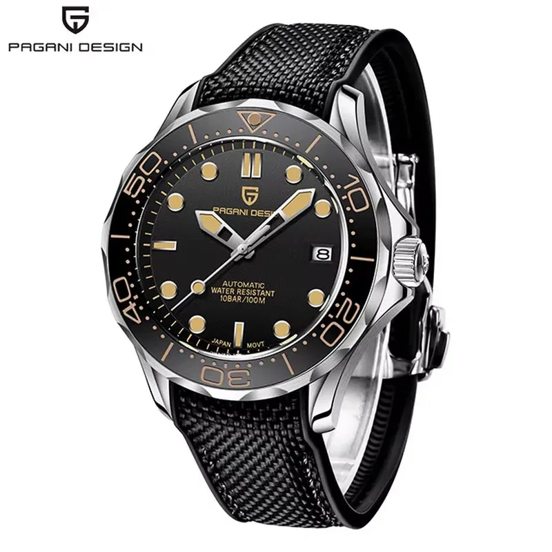 2023 New Mesh Belt 007 Retro Men Automatic Watches NH35 Men Mechanical Wristwatch Curved Sapphire Glass Top Brand