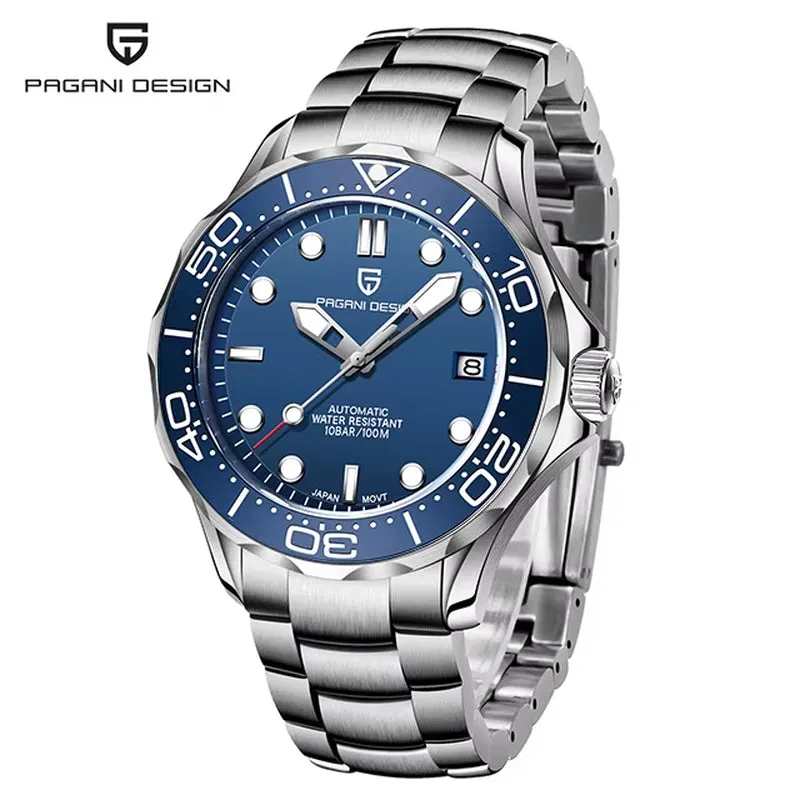 2023 New Mesh Belt 007 Retro Men Automatic Watches NH35 Men Mechanical Wristwatch Curved Sapphire Glass Top Brand