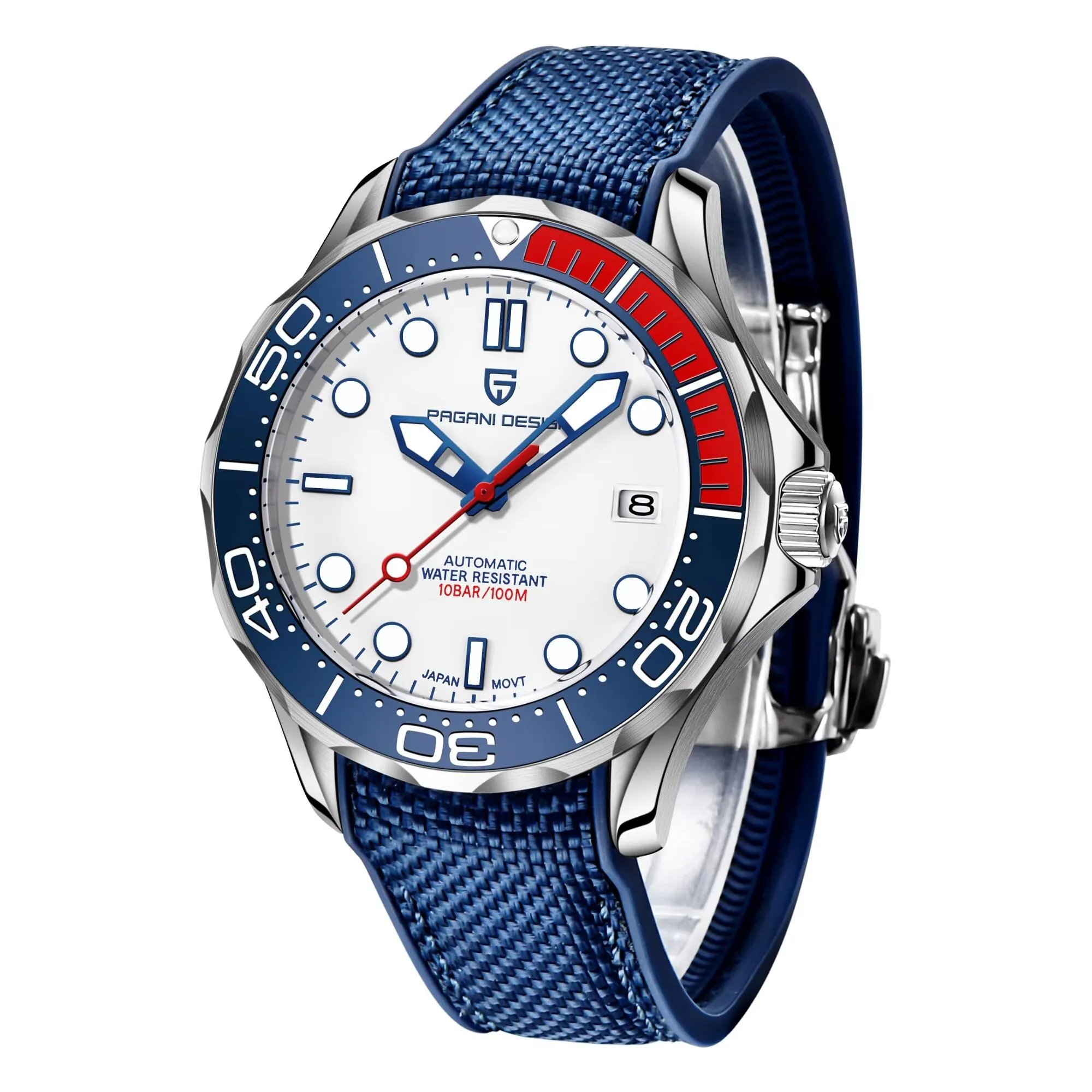 2023 New Mesh Belt 007 Retro Men Automatic Watches NH35 Men Mechanical Wristwatch Curved Sapphire Glass Top Brand