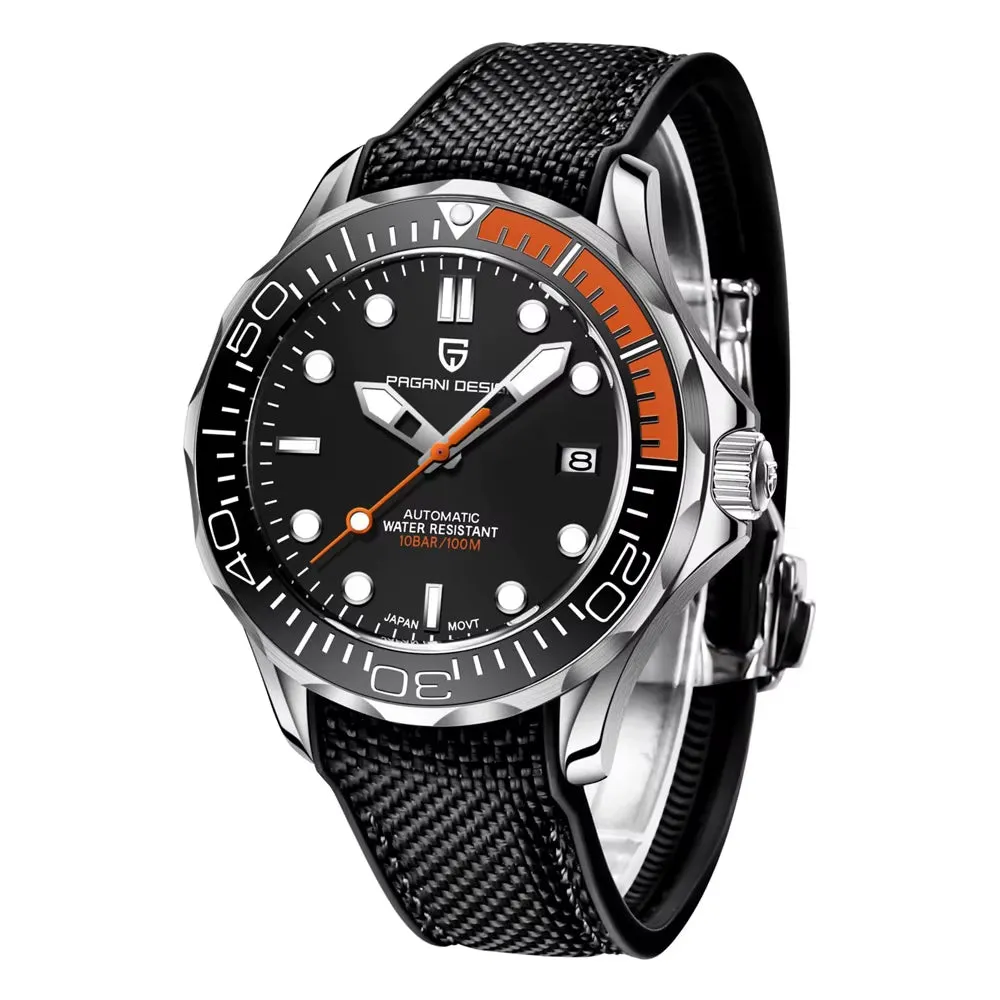 2023 New Mesh Belt 007 Retro Men Automatic Watches NH35 Men Mechanical Wristwatch Curved Sapphire Glass Top Brand