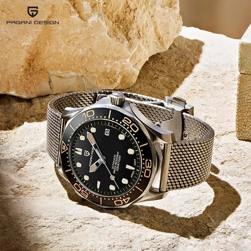 2023 New Mesh Belt 007 Retro Men Automatic Watches NH35 Men Mechanical Wristwatch Curved Sapphire Glass Top Brand