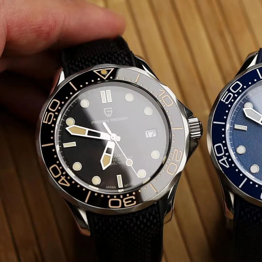 2023 New Mesh Belt 007 Retro Men Automatic Watches NH35 Men Mechanical Wristwatch Curved Sapphire Glass Top Brand
