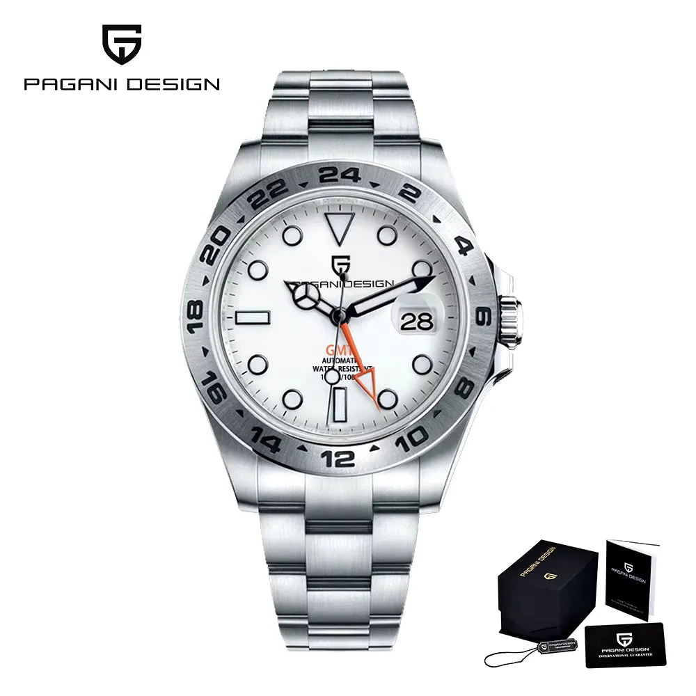 2024 PAGANI Design New Men'S Automatic Mechanical Watches GMT Watch 42Mm Sapphire Stainless Steel Waterproof Watch Reloj Hombre