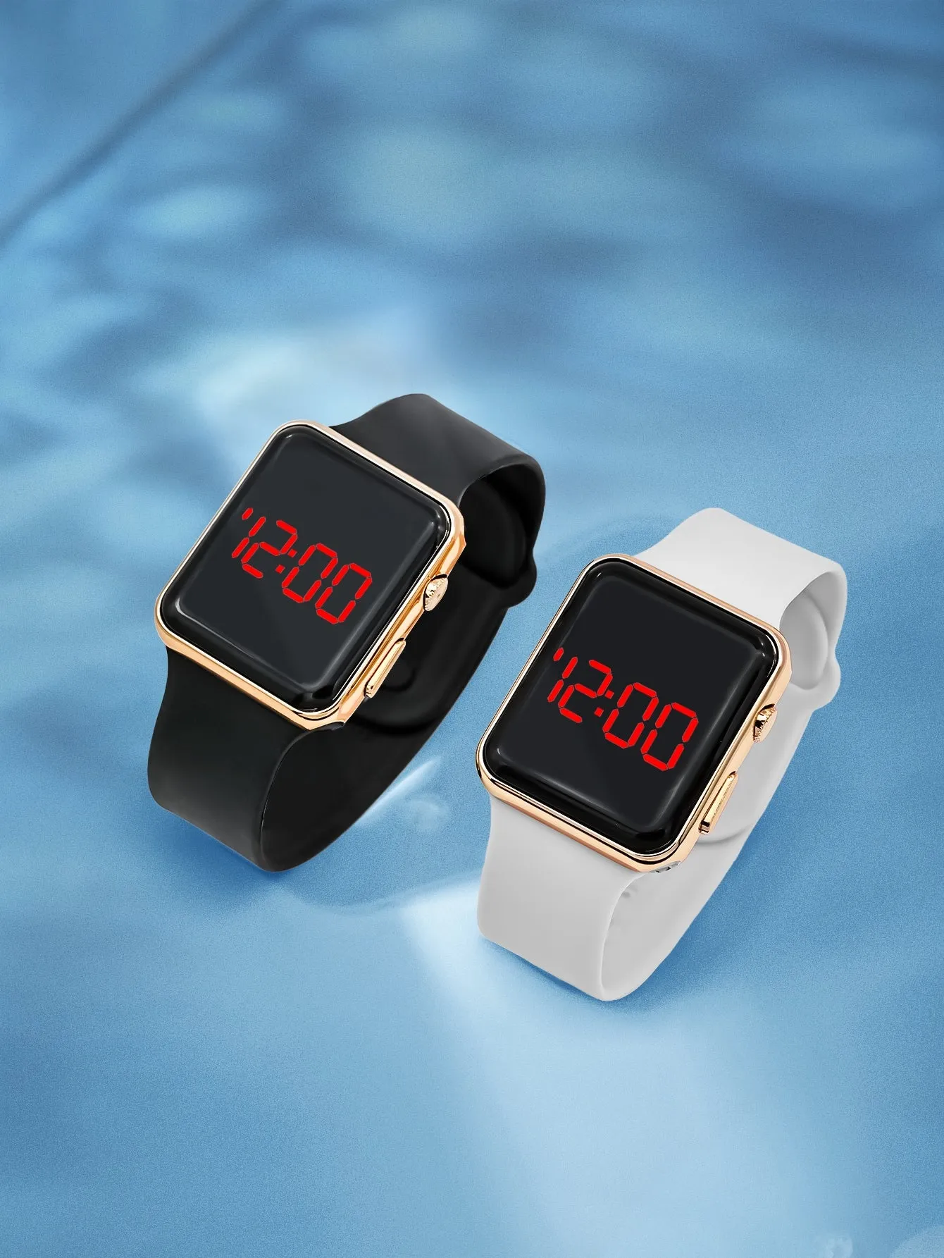 2pcs Square Electronic Watch Set - Multicolor