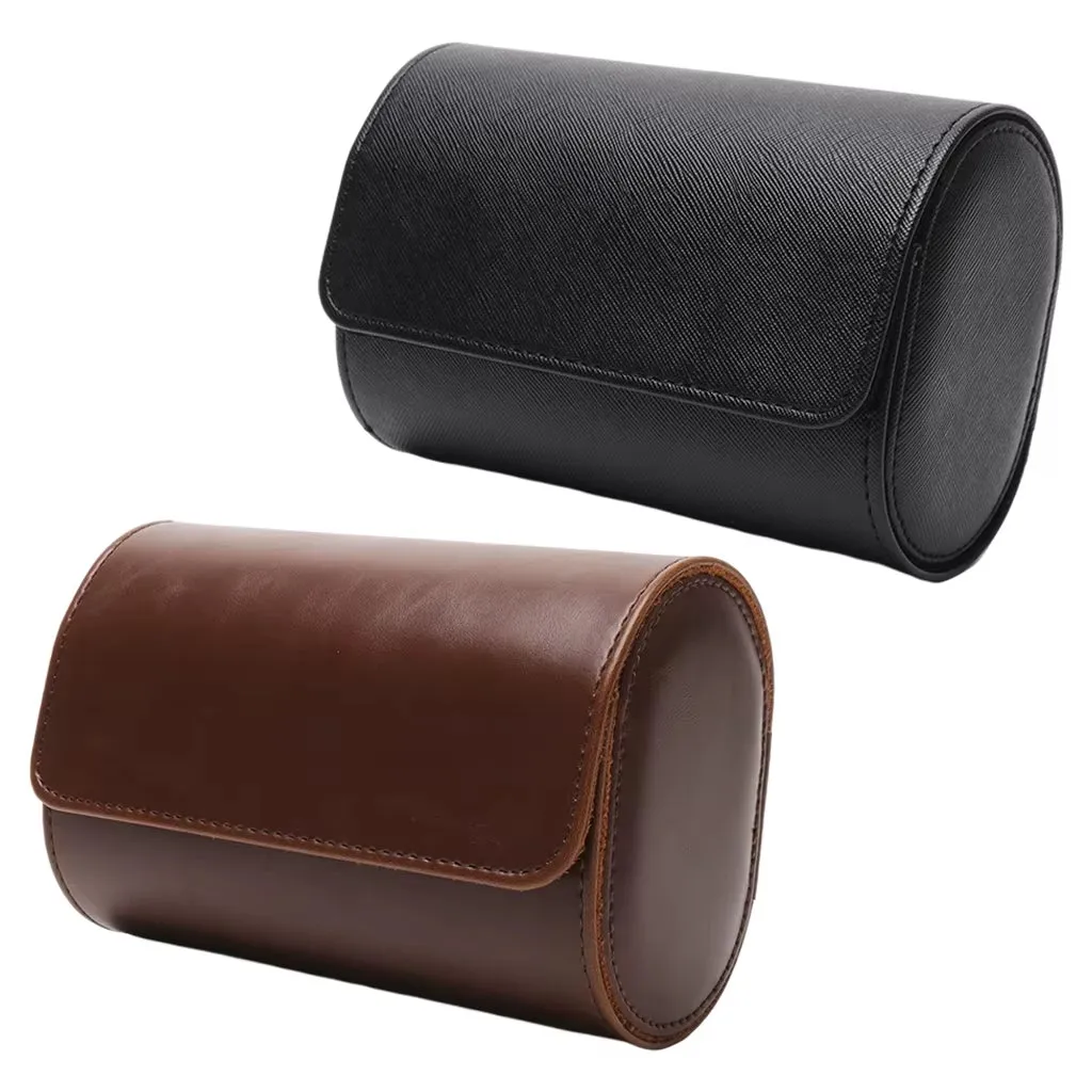 3 Slots Watch Box PU Leather Watch Roll Case Chic Display Travel Wrist Jewelry Storage Organizer Pouch Detachable Bracket Holder