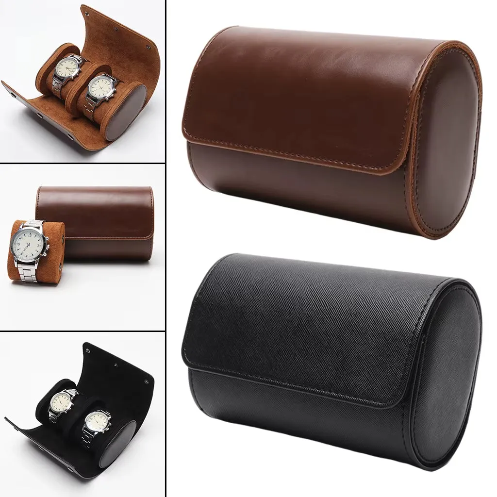 3 Slots Watch Box PU Leather Watch Roll Case Chic Display Travel Wrist Jewelry Storage Organizer Pouch Detachable Bracket Holder