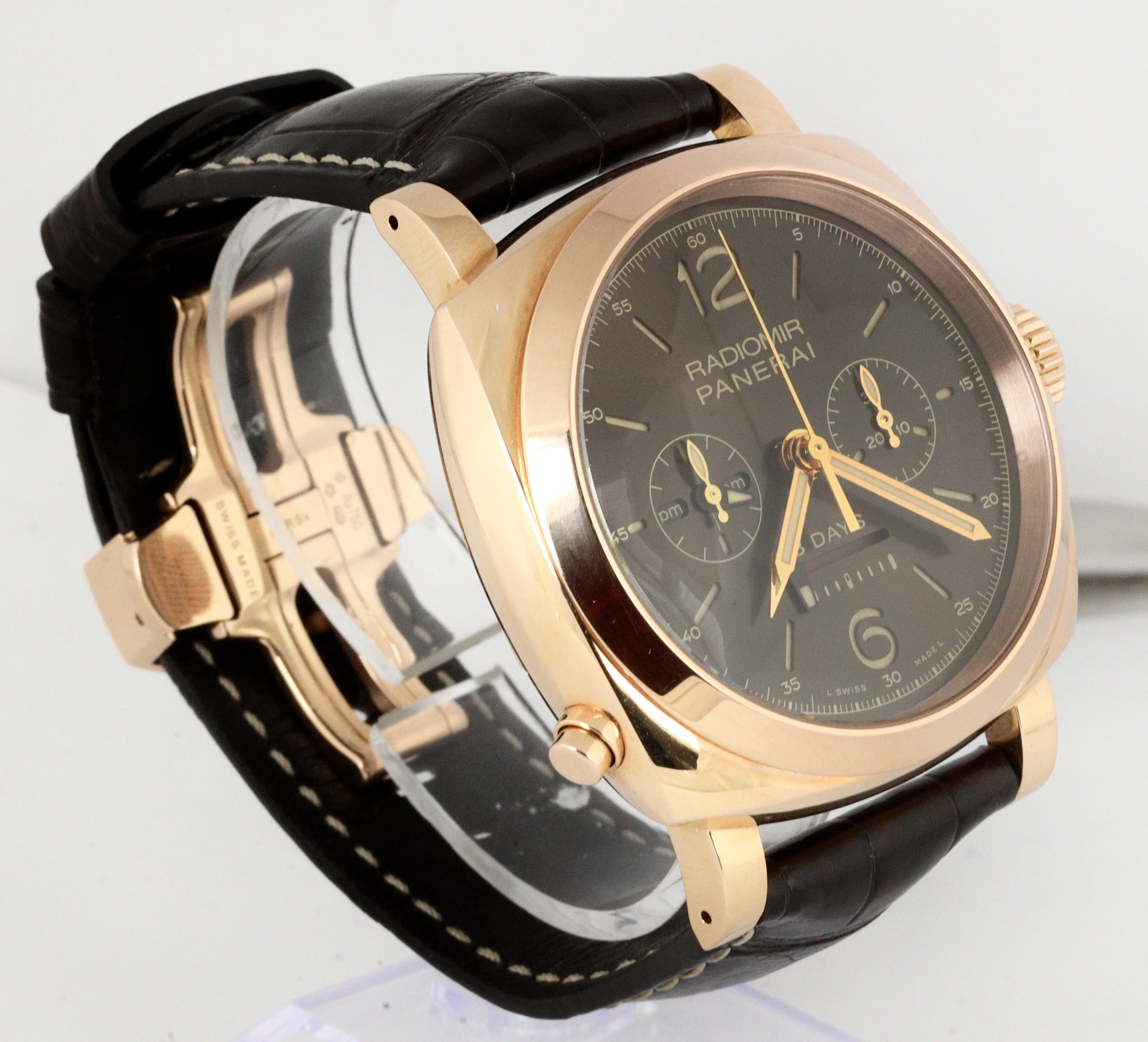 300 MADE Panerai PAM 502 Radiomir GMT 8-Day 18K Rose Gold Brown PAM00502 Watch