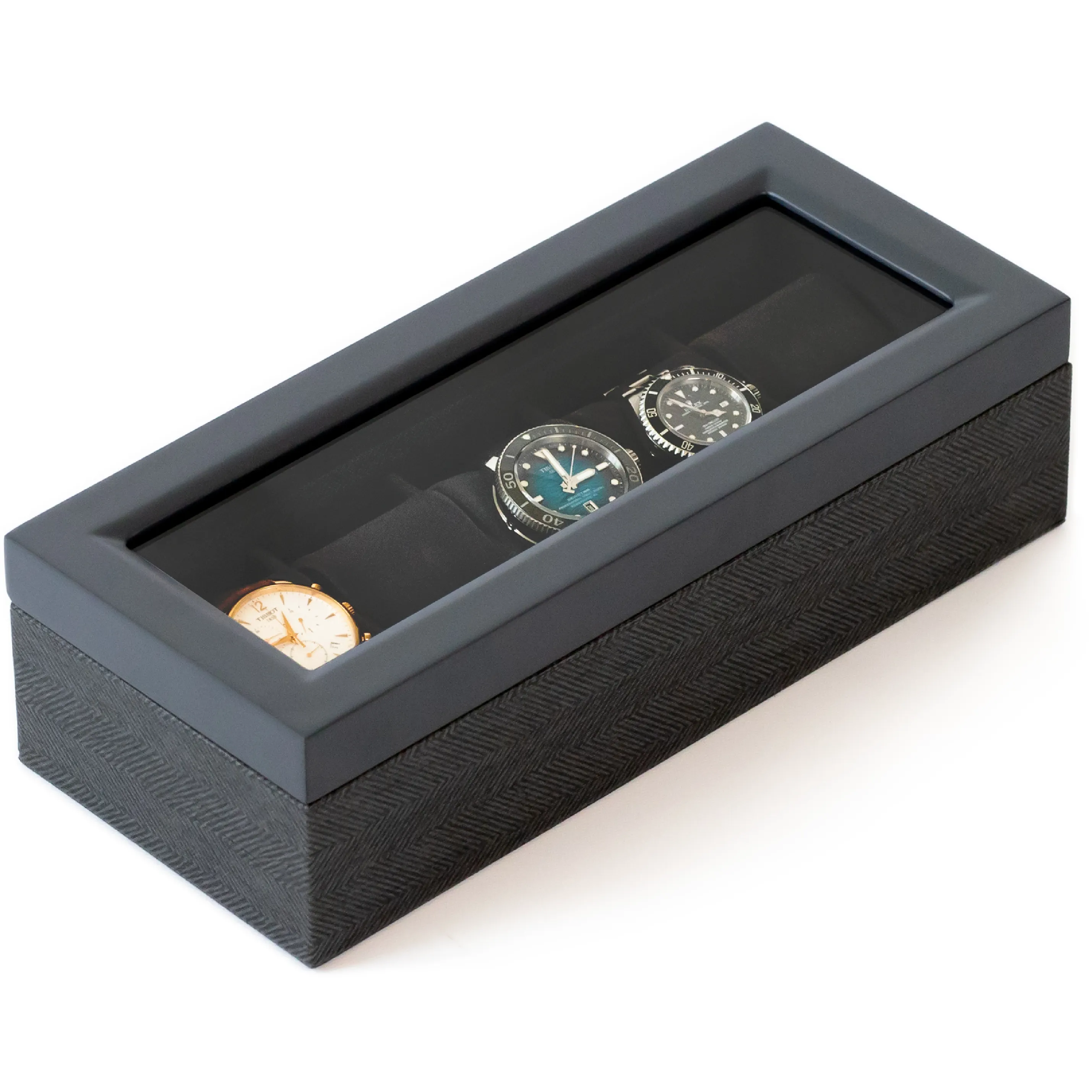 5 Slot Watch Box | Herringbone