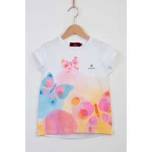 Aigner Kids Girl's White T-Shirt & Trousers Set