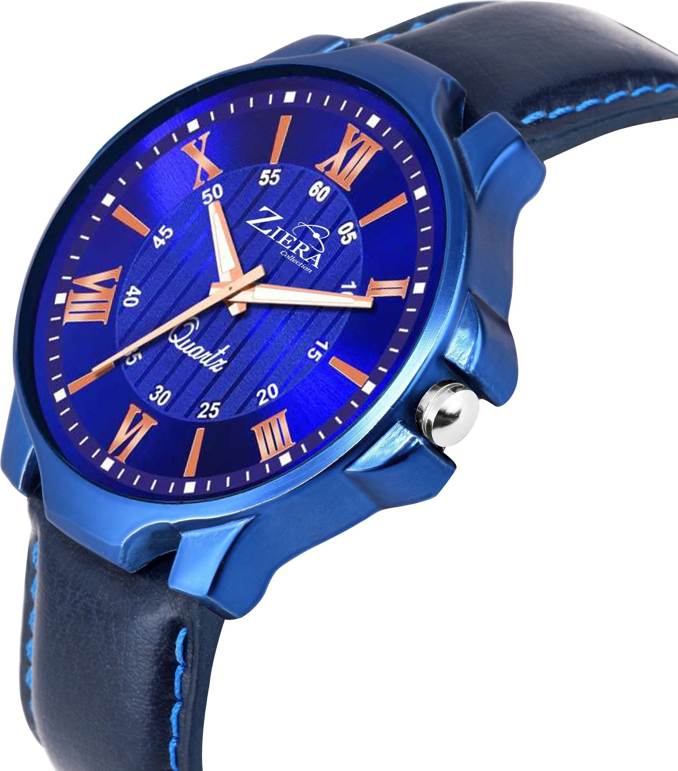 All Blue Leather Strap fashionable New design Boys Analog Watch  - For Men