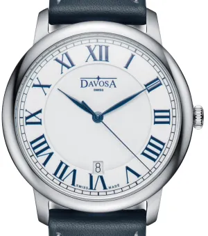 Amaranto Quartz Swiss-Made White Blue Executive Watch 16248022