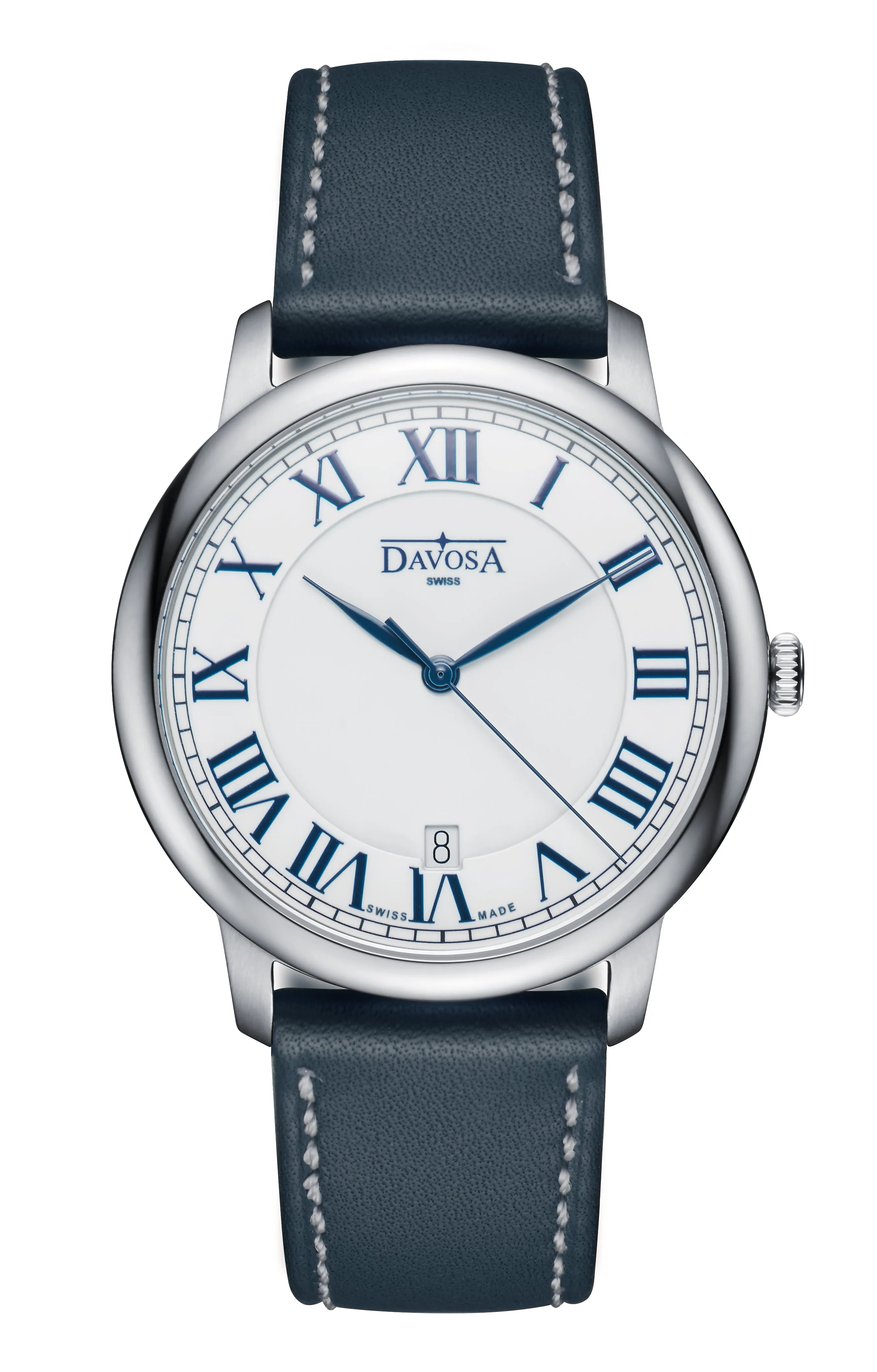 Amaranto Quartz Swiss-Made White Blue Executive Watch 16248022