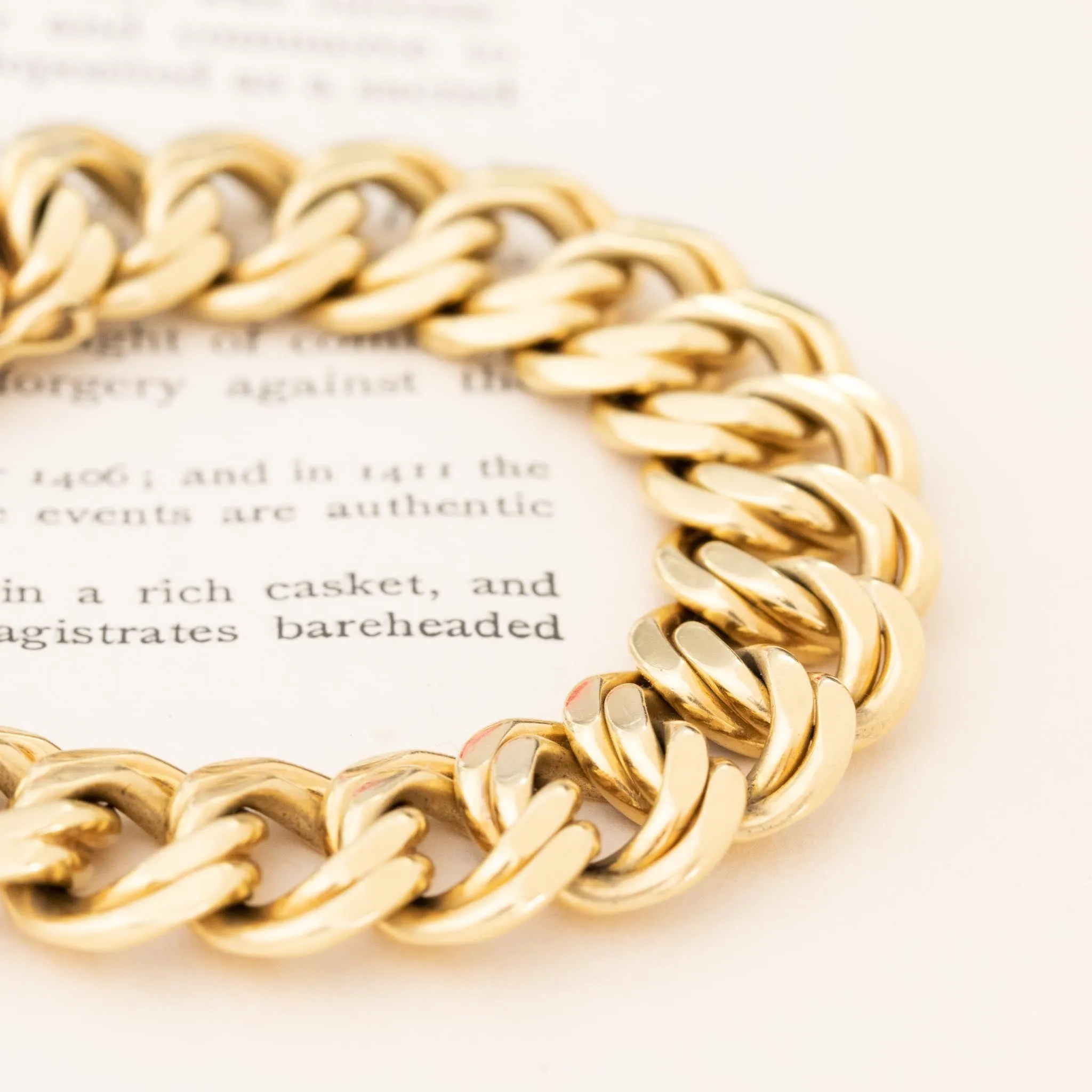 Antique Double Flat Curb Bracelet, French