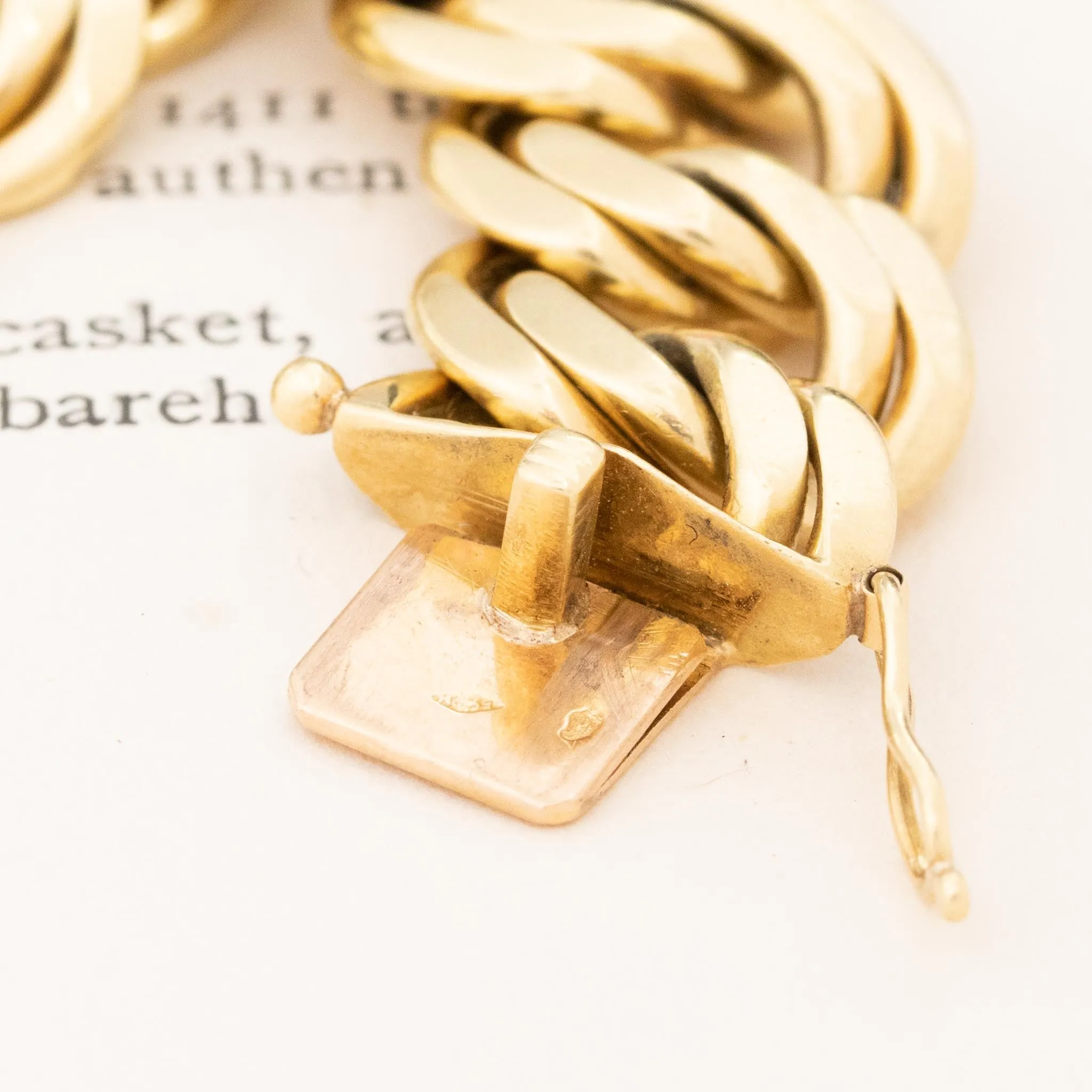 Antique Double Flat Curb Bracelet, French