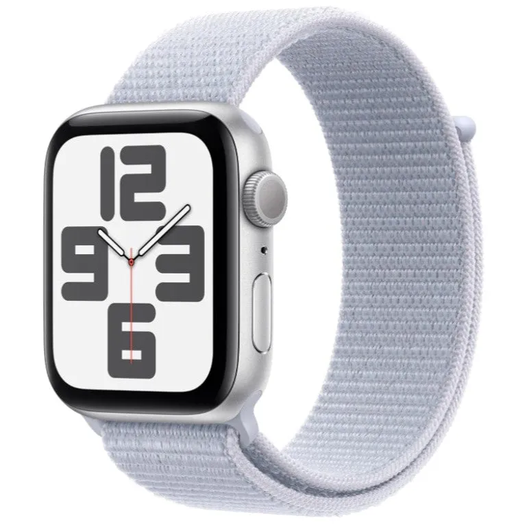 Apple Watch SE GPS 44mm Silver Aluminium Case with Blue Cloud Sport Loop