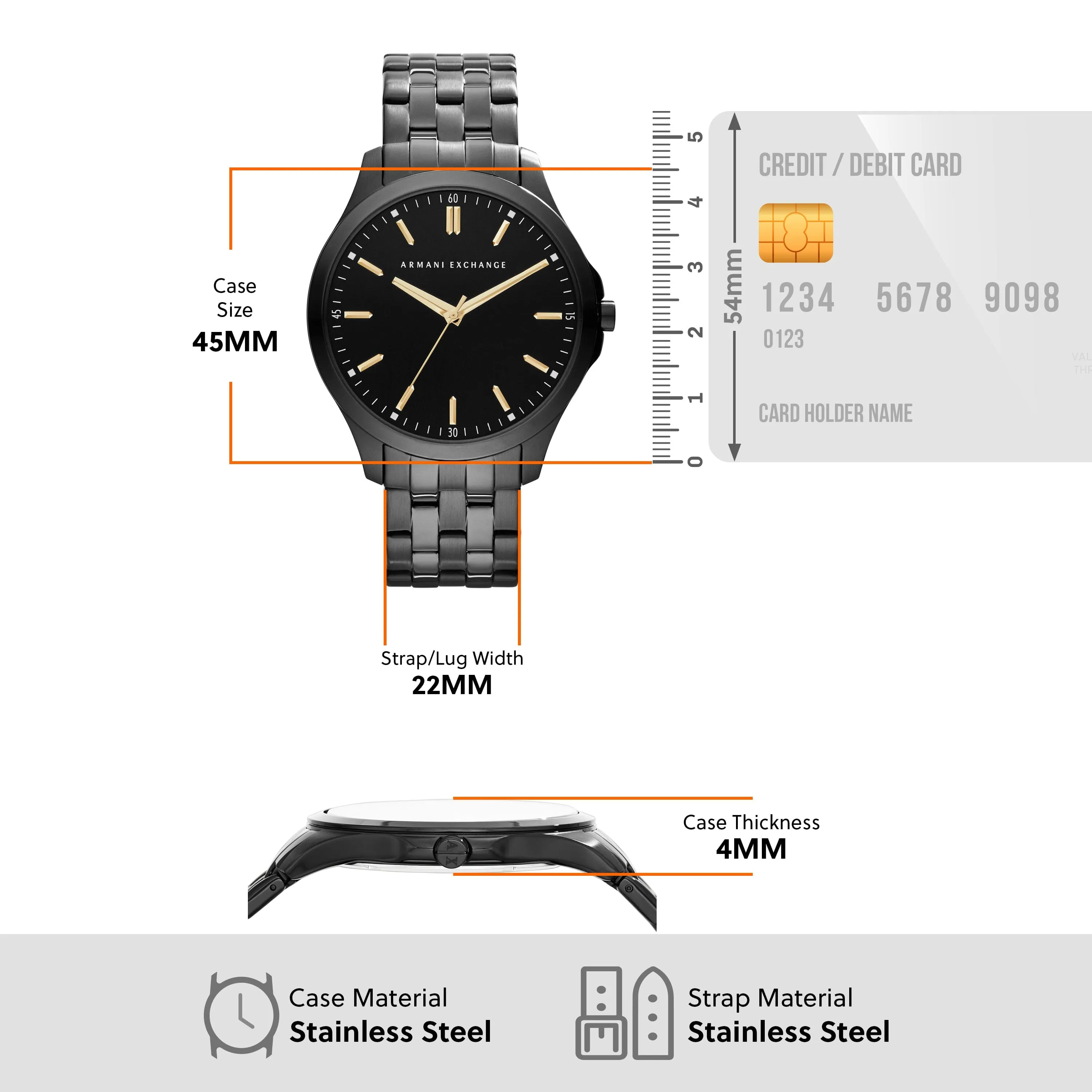 Armani Exchange Men's Black Face Black Band Watch AX2144