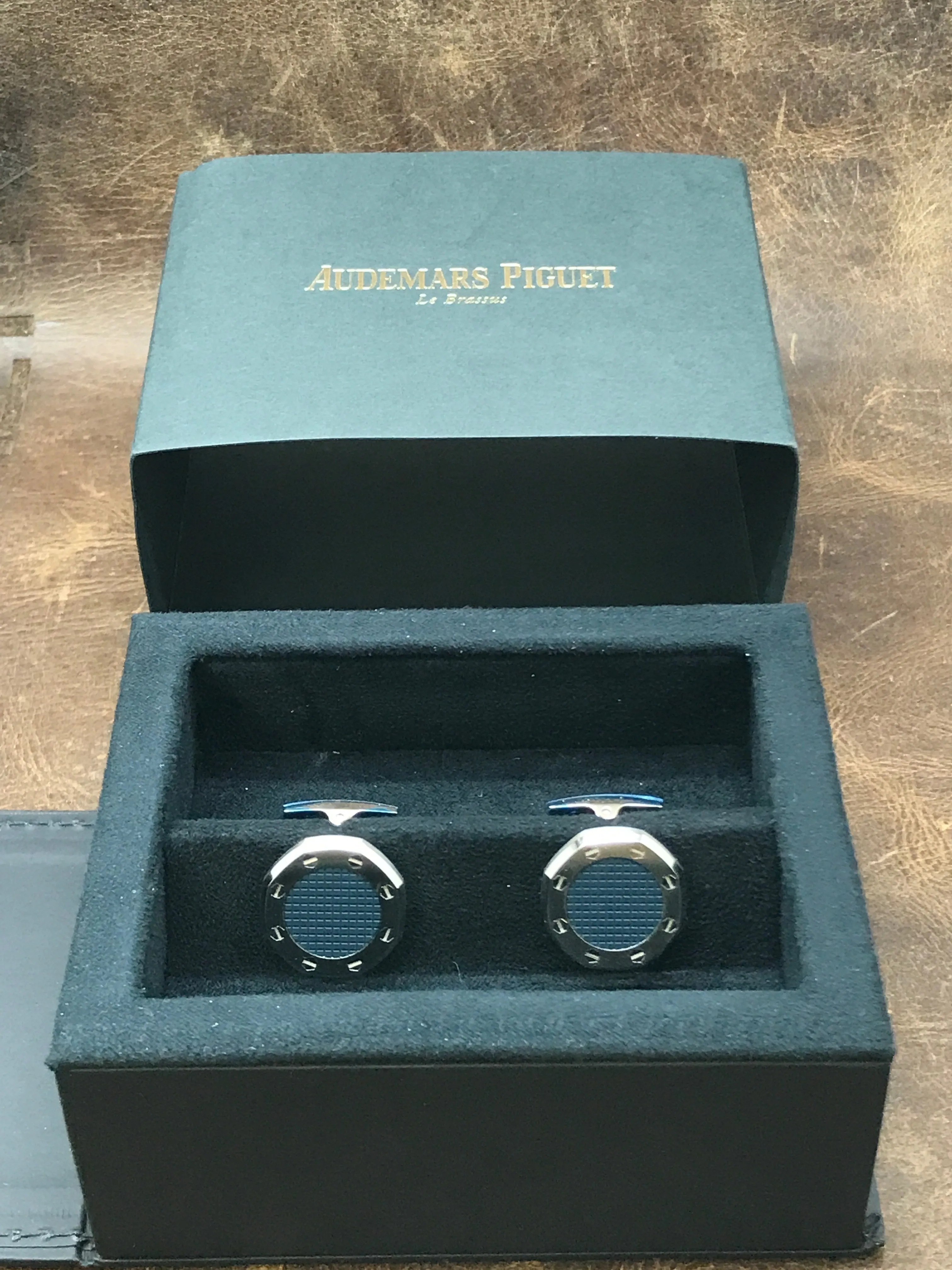 Audemars Piguet Royal Oak Stainless Steel Mens Cufflinks bm0740.sto.us.nbleu7546 Blue Dial Men's Watch