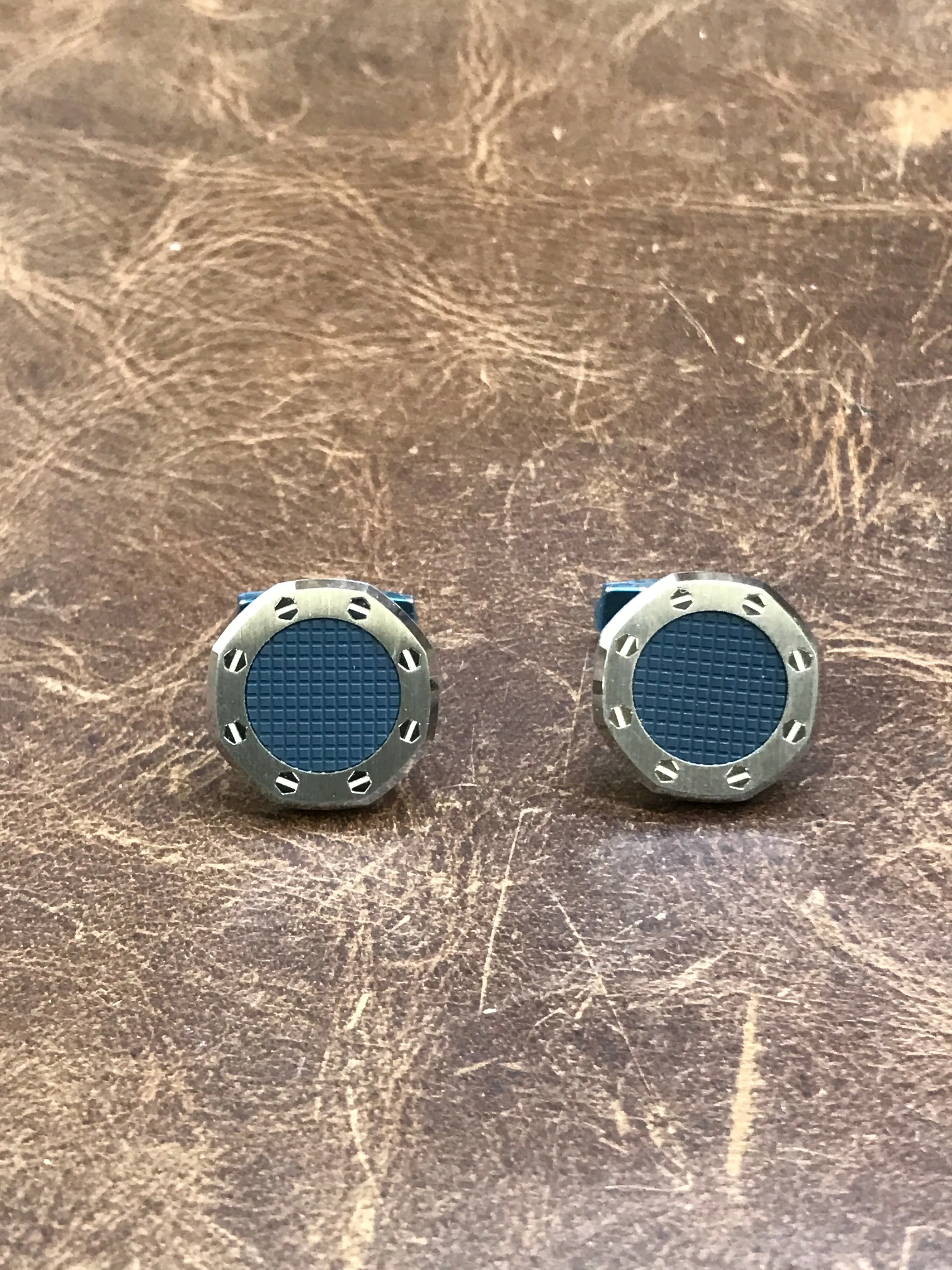 Audemars Piguet Royal Oak Stainless Steel Mens Cufflinks bm0740.sto.us.nbleu7546 Blue Dial Men's Watch