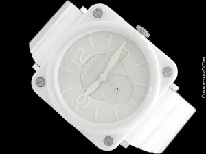 Bell & Ross BRS Phantom Ceramic White Ladies Large Aviator's Watch - BRS-98-PWC