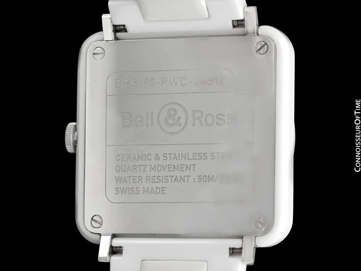 Bell & Ross BRS Phantom Ceramic White Ladies Large Aviator's Watch - BRS-98-PWC