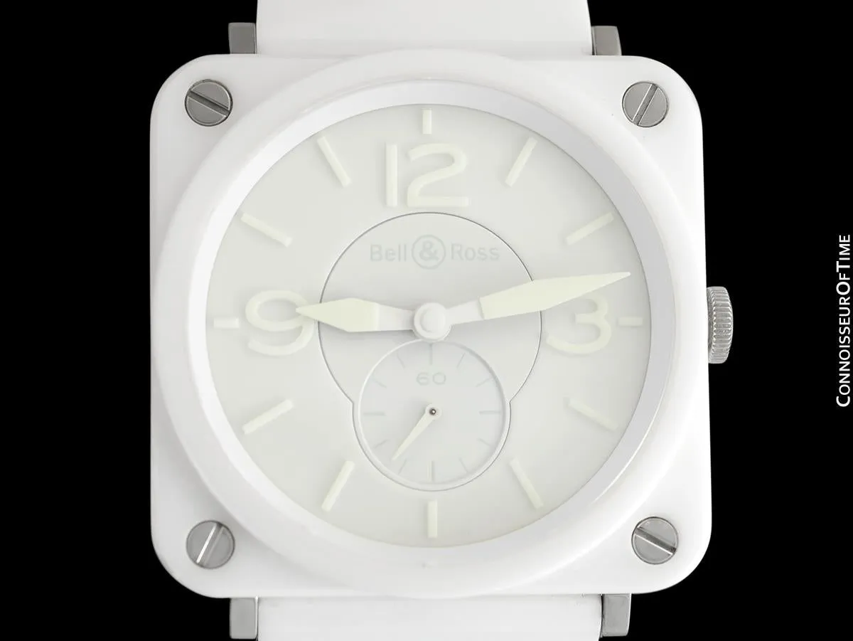 Bell & Ross BRS Phantom Ceramic White Ladies Large Aviator's Watch - BRS-98-PWC