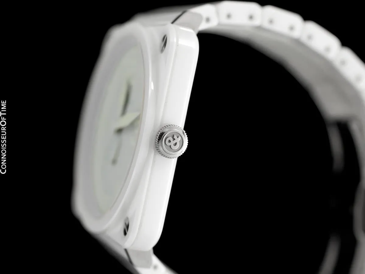 Bell & Ross BRS Phantom Ceramic White Ladies Large Aviator's Watch - BRS-98-PWC