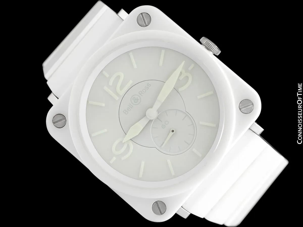Bell & Ross BRS Phantom Ceramic White Ladies Large Aviator's Watch - BRS-98-PWC