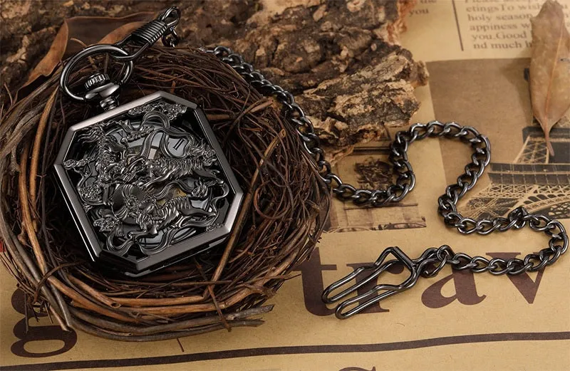 Black Hollow Pocket Watch