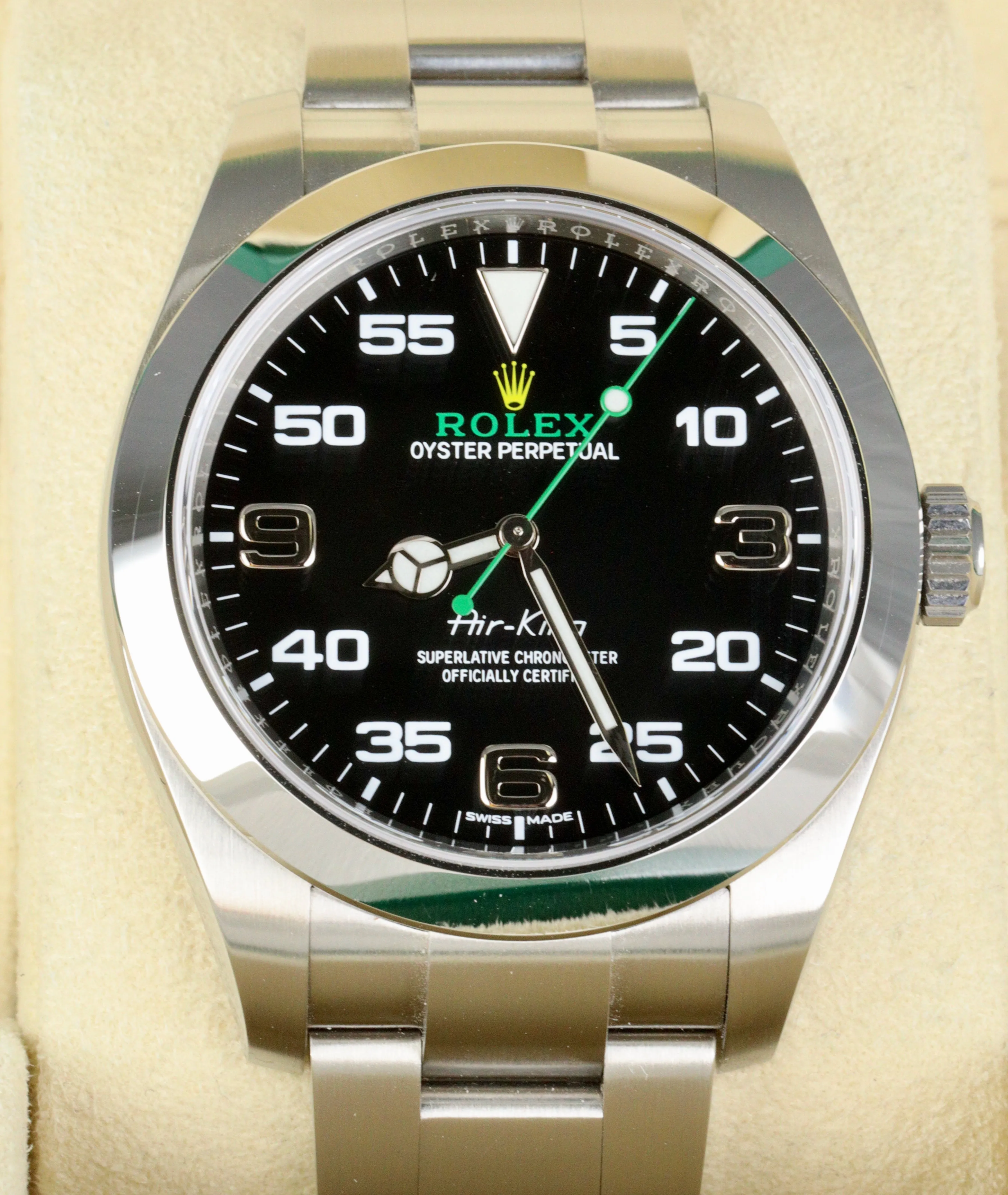 BRAND NEW 2020 Rolex Air-King 40mm Green Yellow Black Arabic Stainless 116900