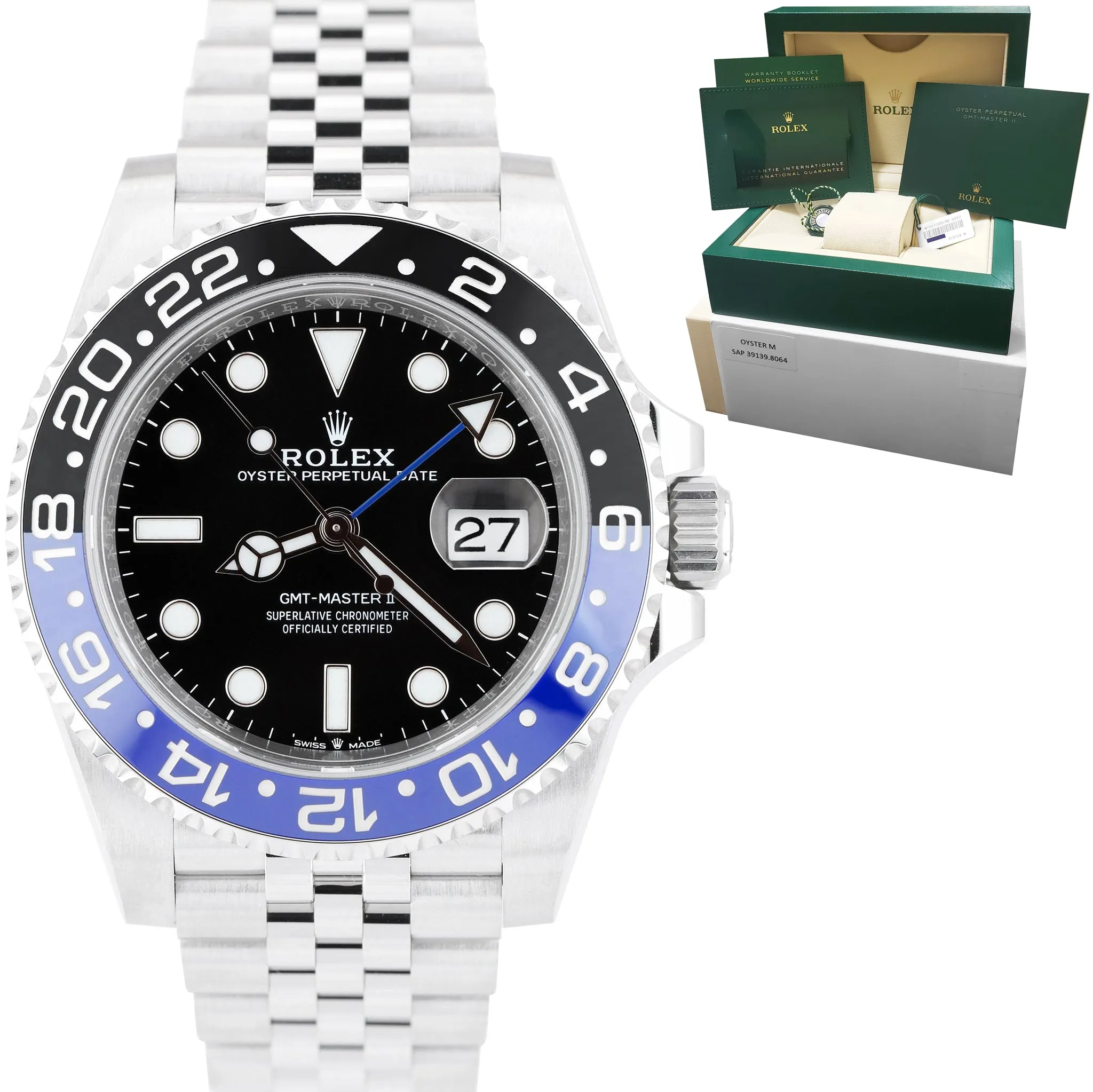 BRAND NEW 2022 Rolex GMT-Master II Batman Black Blue Ceramic 40mm 126710 BLNR