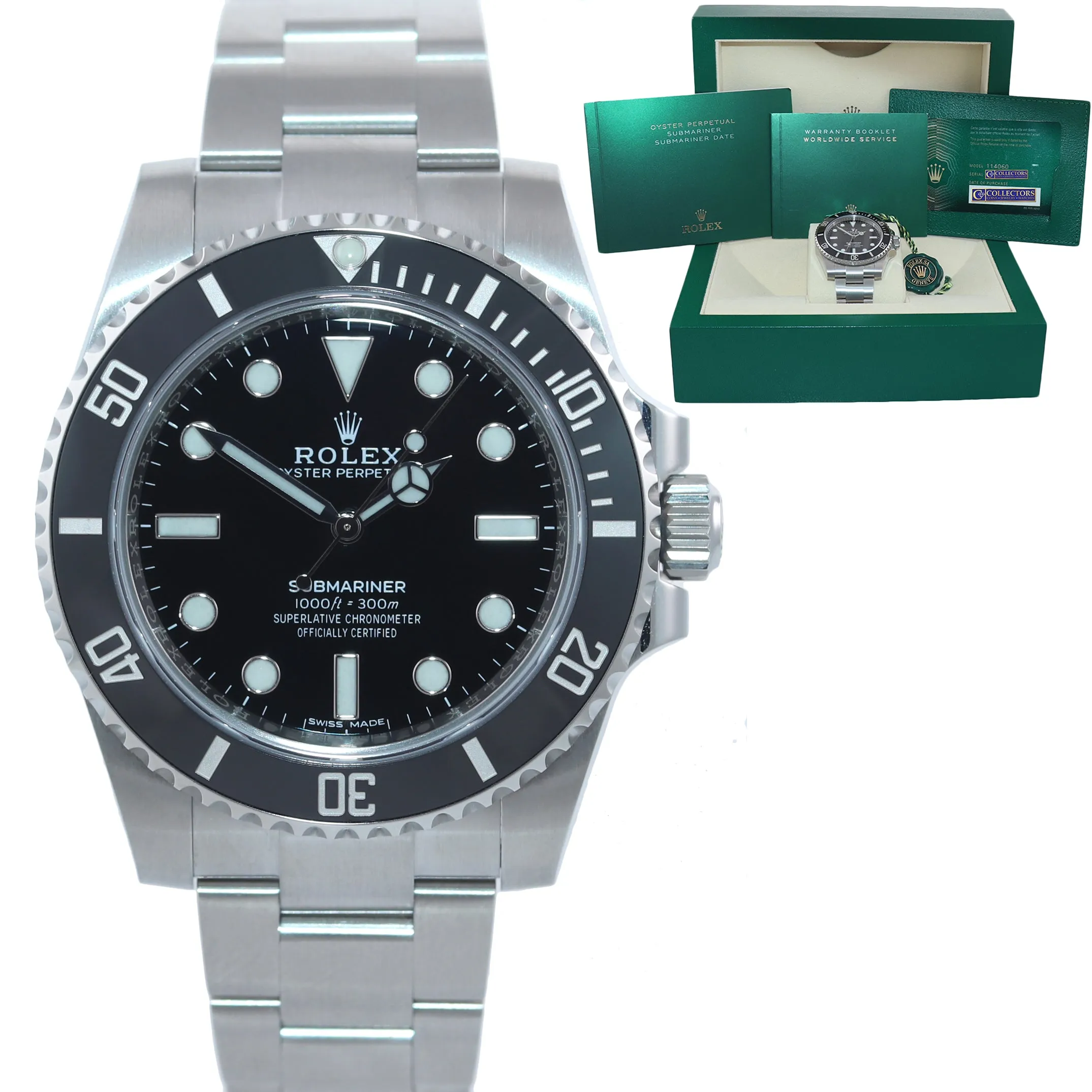 BRAND NEW CARD 2020 PAPERS Rolex Submariner No-Date 114060 Steel Watch Box