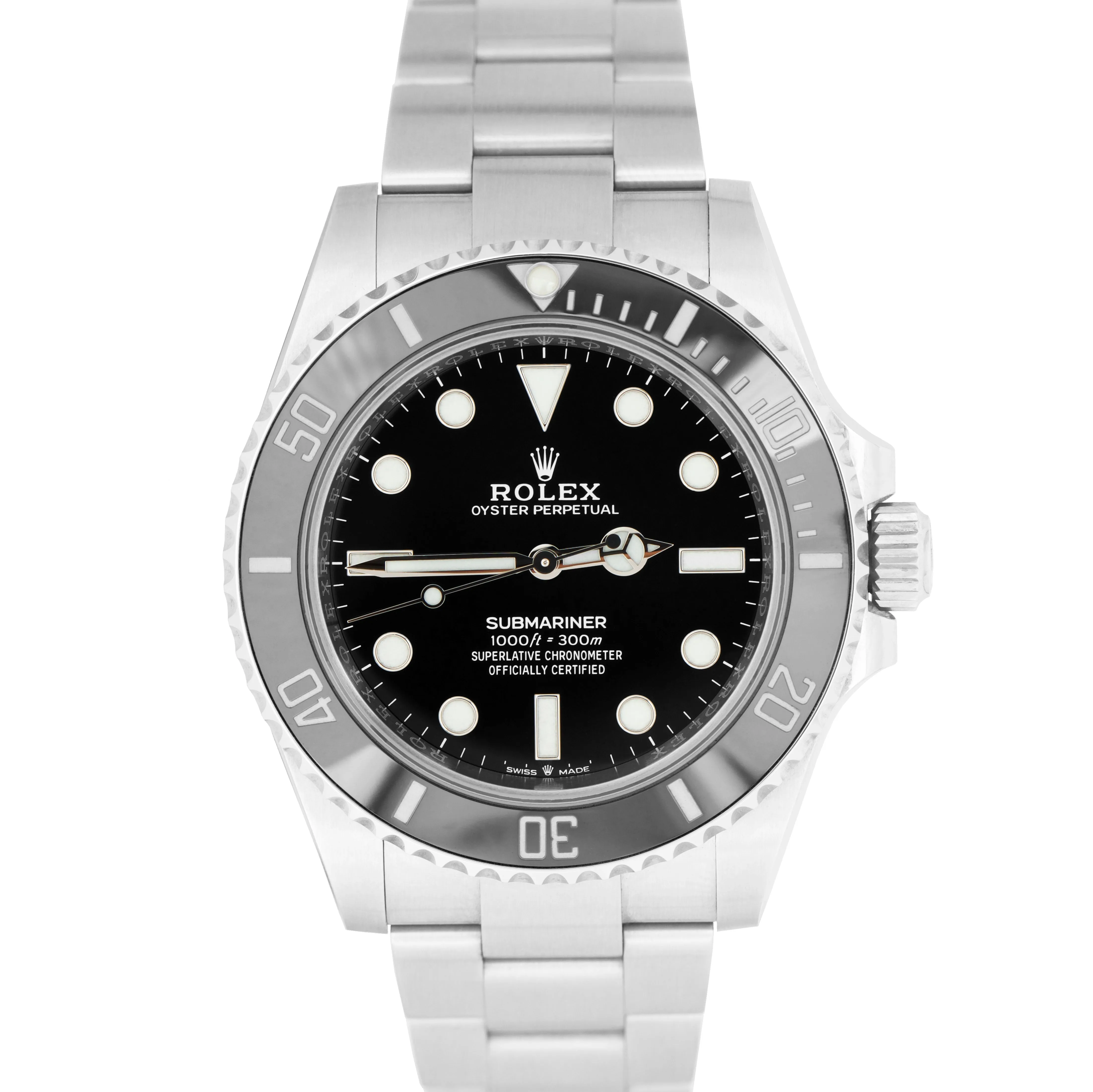 BRAND NEW DEC. 2021 Rolex Submariner 41mm No-Date Black Ceramic Watch 124060 LN
