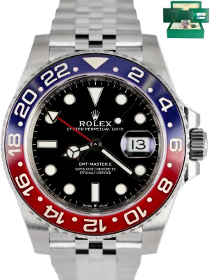 BRAND NEW Rolex GMT-Master II PEPSI Jubilee Blue Red Steel Watch 126710 BLRO B P